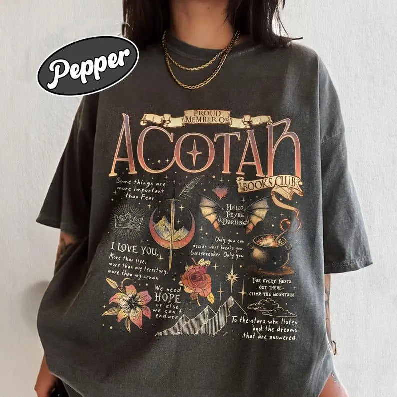 Acotar Quotes  Shirt, Proud Member Of ACOTAR Books Club Shirts, The Night Court , SJM Inspire Bookish Gift, Bookish Gift...