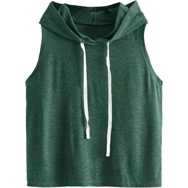 Activewear Sleeveless Hooded Tank Top T-Shirt for Athletic Exercise Relaxed Breathable Hoodie, Sweatshirt | HypeCrazeTee.com