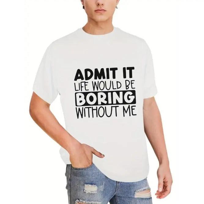 Admit It Graphic Tee - Men's Casual Short Sleeve T-Shirt for Summer