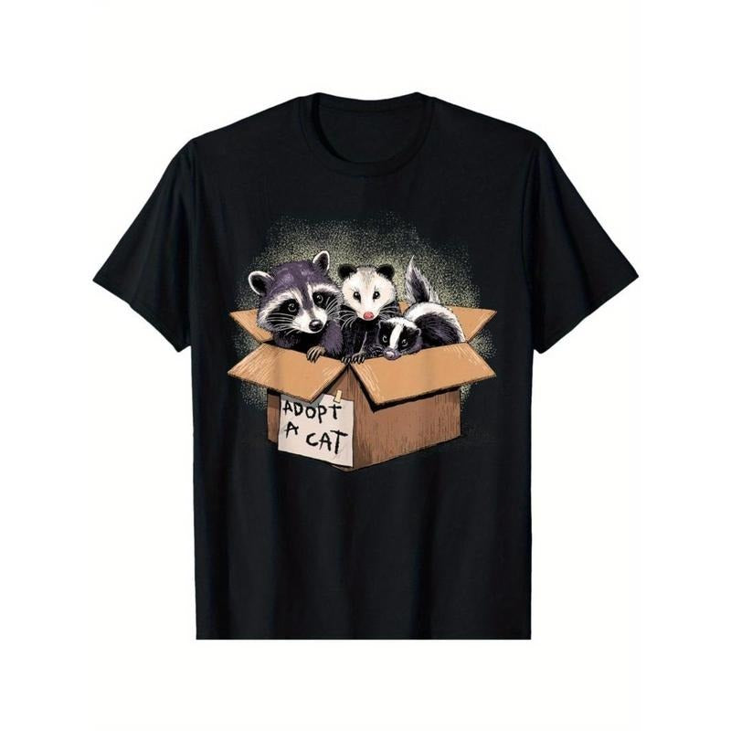 Adopt A Cat Shirt Raccoon Opossum Skunk Adopt A Street Cat T-Shirt Made in USA Hoodie, Sweatshirt | HypeCrazeTee.com