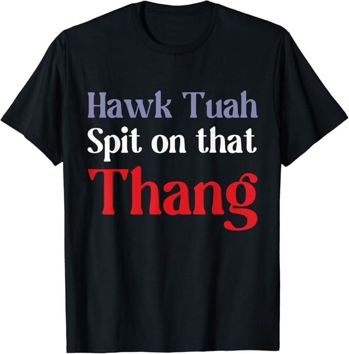 Adult Humor Shirts, 4th of July Patriotic USA Hawk Tuah Spit on that Thing T-Shirt Top Casual Unisex Classic...