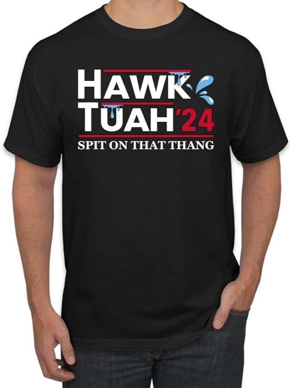 Adult Humor Shirts, Spit On That Thang Hawk Tuah '24 Pop Culture Shirt Menswear Casual Classic Cotton Hoodie, Sweatshirt
