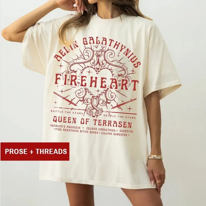 Aelin Fireheart Throne Of Glass Merch Sarah J Maas Merch SJM Merch Throne Of Glass Shirt You Do Not Yield To Whatever End...