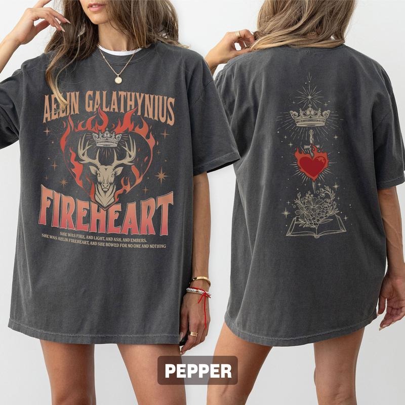 Aelin Galathynius Fireheart Shirt Throne Glass Fan Double Sided Kingsflame Thirteen Shirt Throne Glass Throne Glass Fan T-Shirts, Hoodie, Sweatshirt