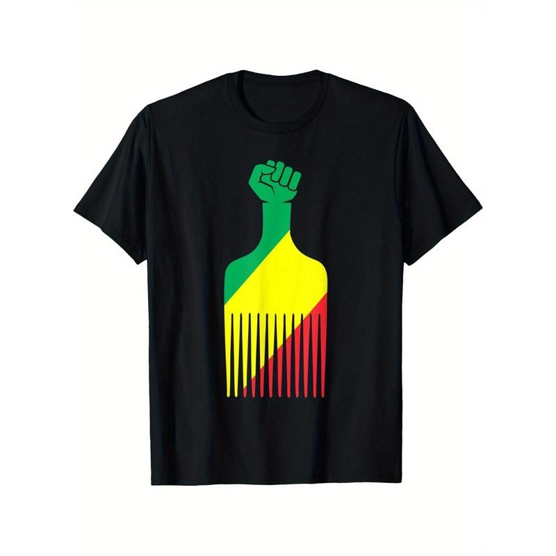 African American Black Men  Pride T-Shirt Crew-neck machine washable summer casual urban style T-shirt 100% Pure Cotton...