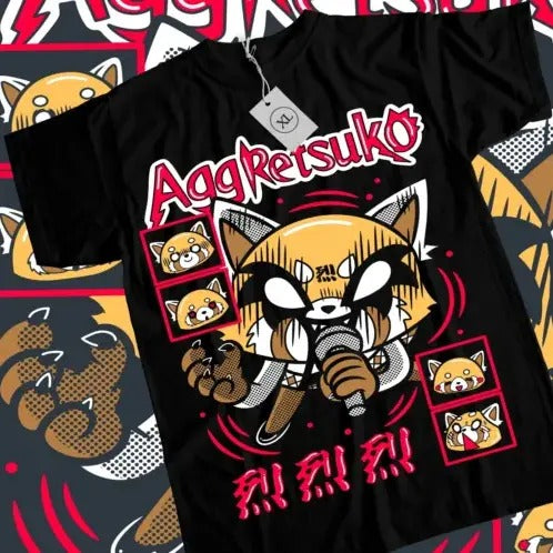 Aggretsuko T-Shirt Aggressive Retsuko Kawaii Waifu Girl Anime Shirt Tee All Size Hoodie, Sweatshirt | HypeCrazeTee.com