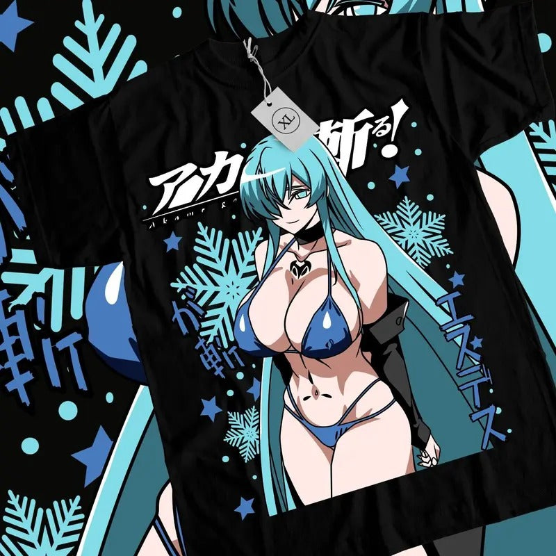 Akame Ga Kill Esdeath T-Shirt S-4XL Akame Ga Kill Esdeath S Waifu Anime Shirt Tshirt S-4XL Hoodie, Sweatshirt