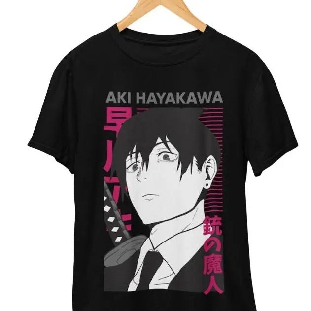 Aki Hayakawa T-Shirt, Anime Shirt, Graphic Anime Tee, Makima Shirt, Anime Lover Shirt Hoodie, Sweatshirt | HypeCrazeTee.com