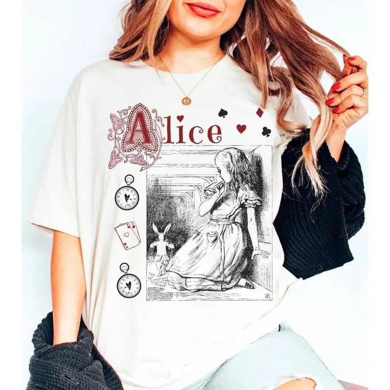 Alice in Wonderland Shirt Bookish Things Alice in Wonderland T Shirt One More Chapter Born to Read Cheshire Cat Book...