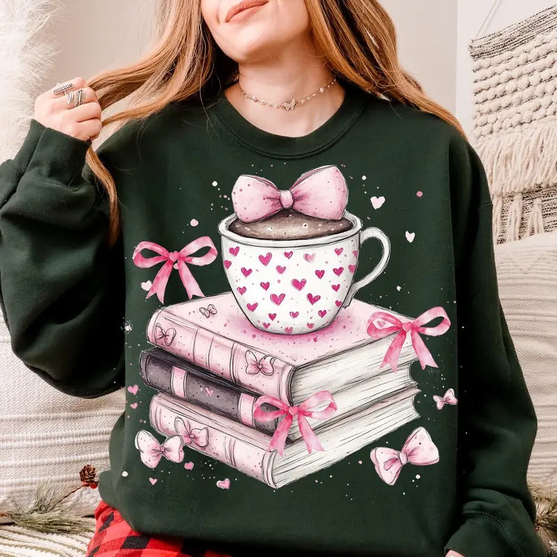 All Booked for Valentine's Day Unisex Cotton T-Shirt - Loose Fit Crewneck Sweatshirt - Pullover Hoodie | HypeCrazeTee.com