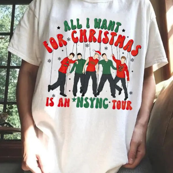 All I Want For Christmas Is An Nsync Tour Cassette Christmas Shirt Hoodie, Sweatshirt | HypeCrazeTee.com
