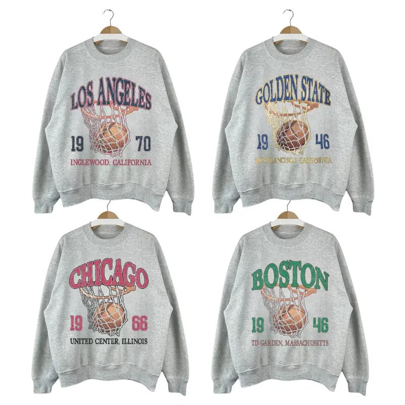 All Team Basketball Vintage Sweatshirt, Retro 90s Basketball Graphic Tee, Gift Basketball shirt Fan Unisex Sweatshirt Hoodie