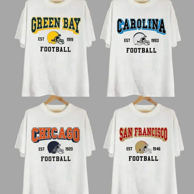All Teams Football T-shirt, Gildan 5000 Unisex Crewneck All Teams Football Classic T-Shirt, White Menswear Soft Tee ...