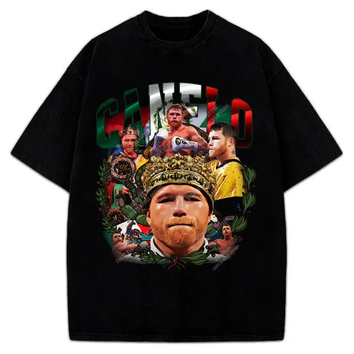 Alvarez Saul Mexico King Goat Boxing Vintage Style Graphic Design T-Shirt Crewneck Cotton Hoodie, Sweatshirt