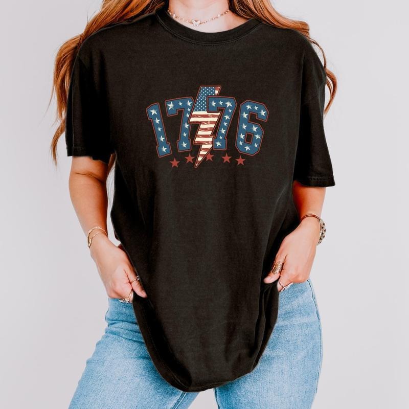 America 1776 4th July Shirt USA America 4th July Freedom Shirt American Flag Patriotic Woman Top T-Shirts, Hoodie, Sweatshirt