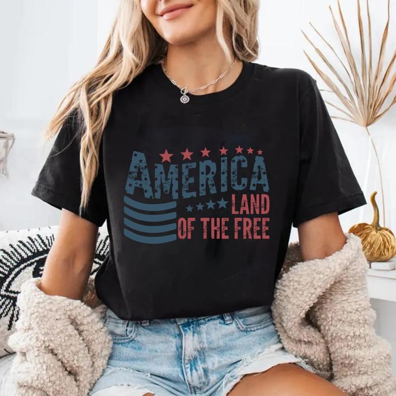 America Land Free America Freedom Fourth July Shirt 4th July Shirt American Flag Shirt T-Shirts, Hoodie, Sweatshirt