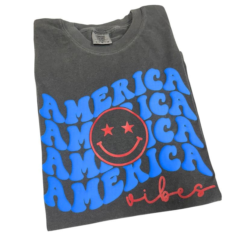 America Vibes Puff Comfort Colors T-Shirt Hoodie, Sweatshirt | HypeCrazeTee.com