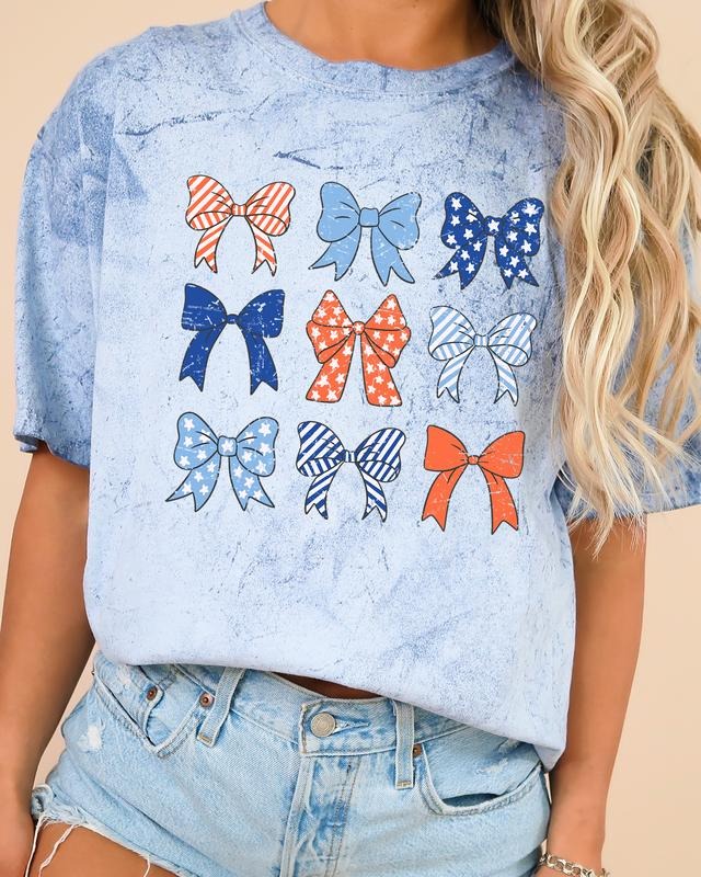 American Bows, Ribbon, Coquette, USA, Vintage, Color Blast, Comfort Colors Tshirt, Women's Comfort Color Tee, Tshirt...