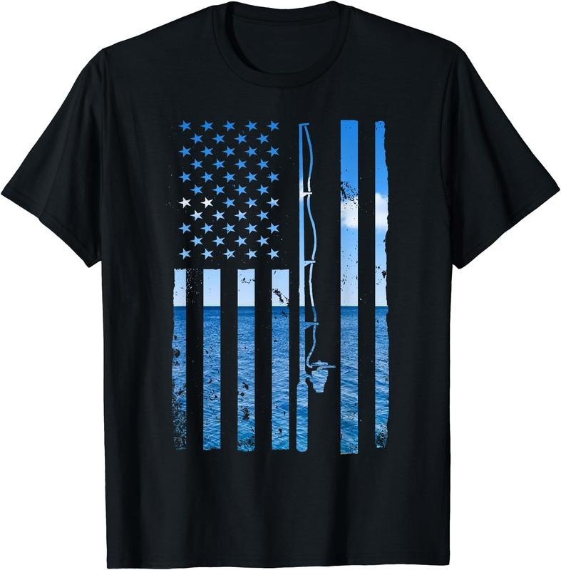American Flag Fish Fisher Fisherman Funny Bass Fishing USA T-Shirt Hoodie, Sweatshirt | HypeCrazeTee.com