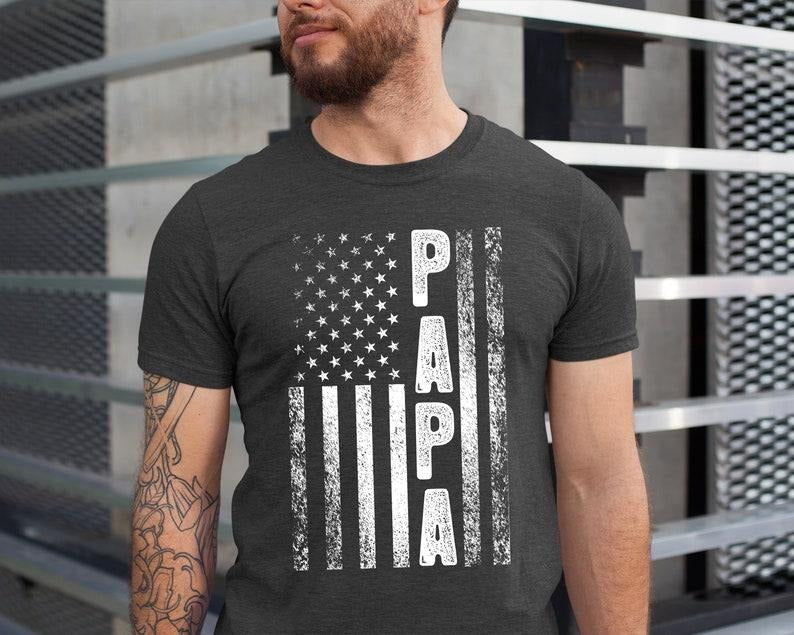 American Flag Papa Shirt, Papa Flag tshirt, Papa  T-shirt, sweater and Hoodie Sweatshirt | HypeCrazeTee.com