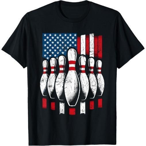 American Flag Patriotic Bowling T-Shirt Made in USA Hoodie, Sweatshirt | HypeCrazeTee.com