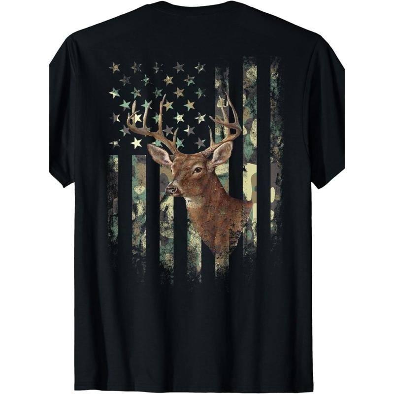 American Flag (Back Printing) Deer Hunting Camouflage T-shirt Made in USA Hoodie, Sweatshirt | HypeCrazeTee.com