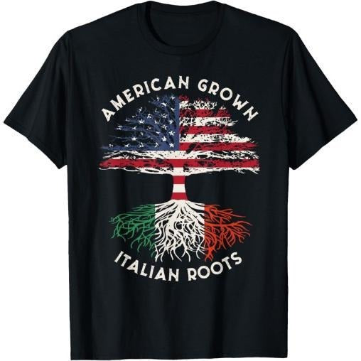American Grown Italian Roots Family Tree Italy Flag Italian T-Shirt Made in USA Hoodie, Sweatshirt | HypeCrazeTee.com