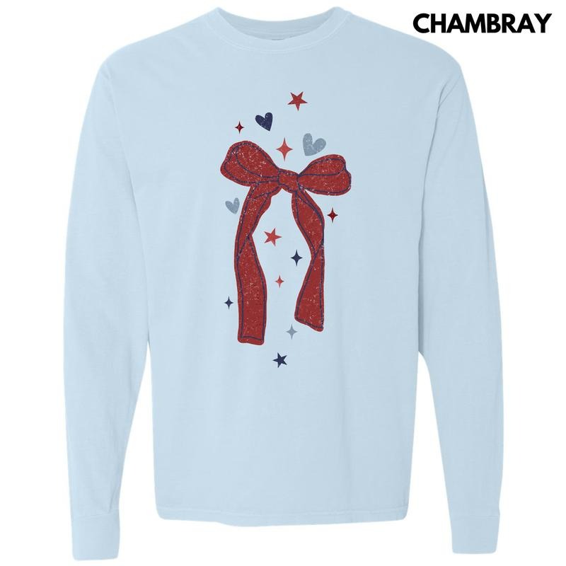 American Ribbon Long Sleeve Comfort Colors T-Shirt 'NLB' Hoodie, Sweatshirt | HypeCrazeTee.com