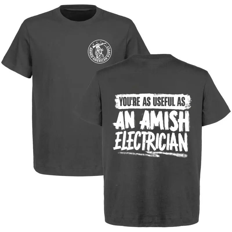 Amish Electrician - Safety Yellow Hi-Vis T-Shirt Hoodie, Sweatshirt | HypeCrazeTee.com