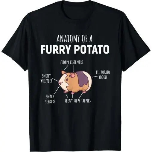 Anatomy Of A Furry Potato Guinea Pig Lover Gift T-Shirt Made in USA Hoodie, Sweatshirt | HypeCrazeTee.com