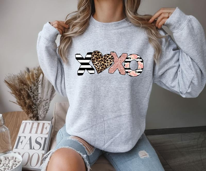 Animal striped XOXO Crewneck Sweatshirt T-Shirts, Hoodie | HypeCrazeTee.com