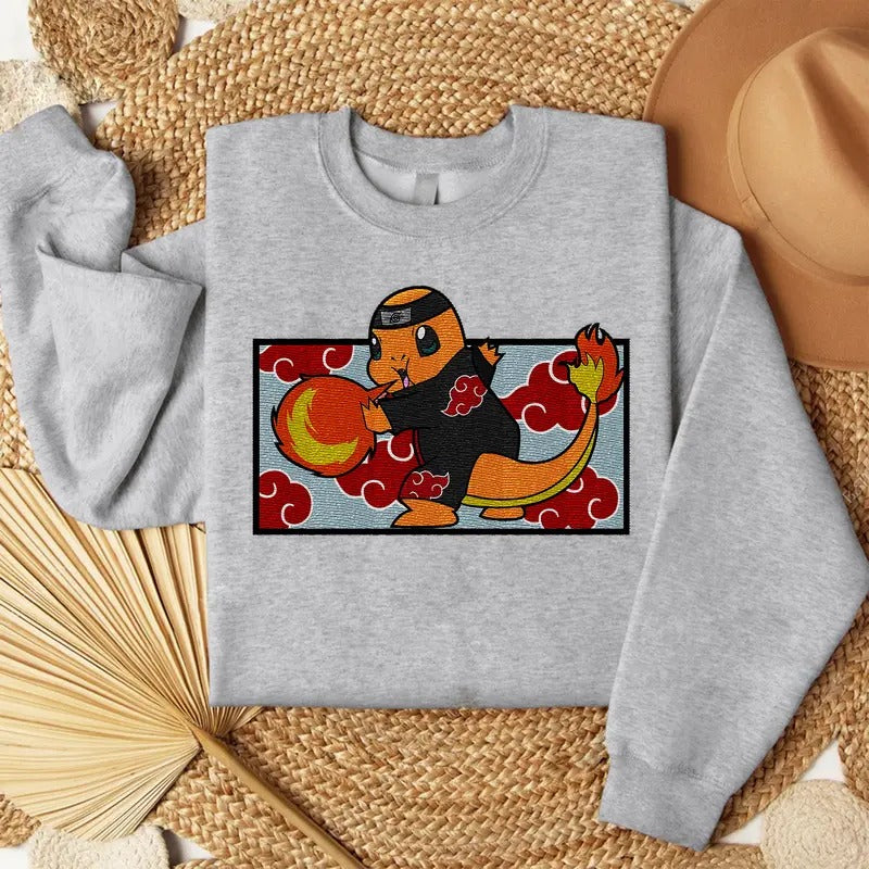 Anime Embroidered Shirt, Anime Embroidered Sweatshirt, Manga Embroidered Shirt, Anime Embroidered Hoodie | HypeCrazeTee.com