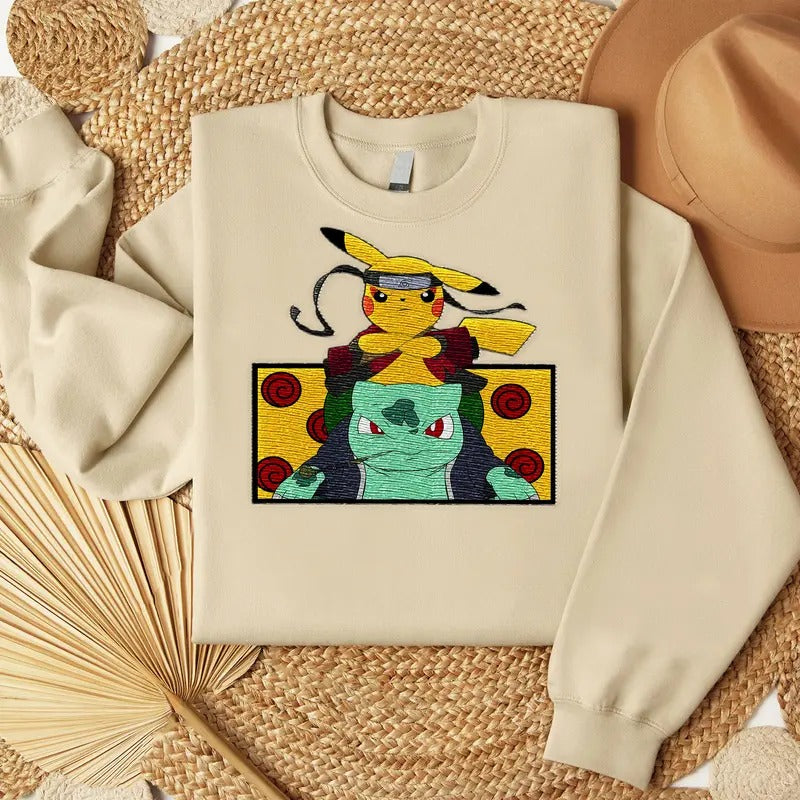 Anime Embroidered Sweatshirt, Anime Embroidered shirt, Manga Shirt, Gift For Fan Hoodie | HypeCrazeTee.com