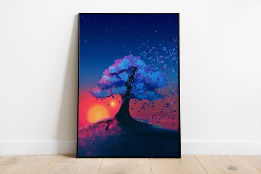 Anime Sunset Poster