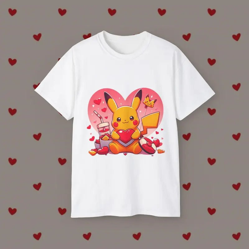 Anime Valentine's Day Hearts Shirt Crewneck Hoodie, Anime Shirt Gift For Otaku Sweatshirt | HypeCrazeTee.com