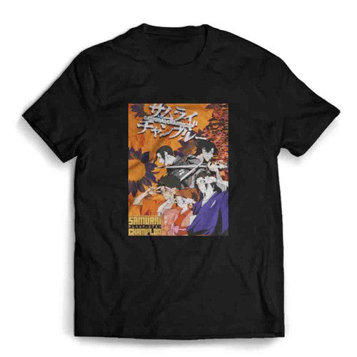 Anime Vintage Sunflower Samurai Mens T-Shirt Tee