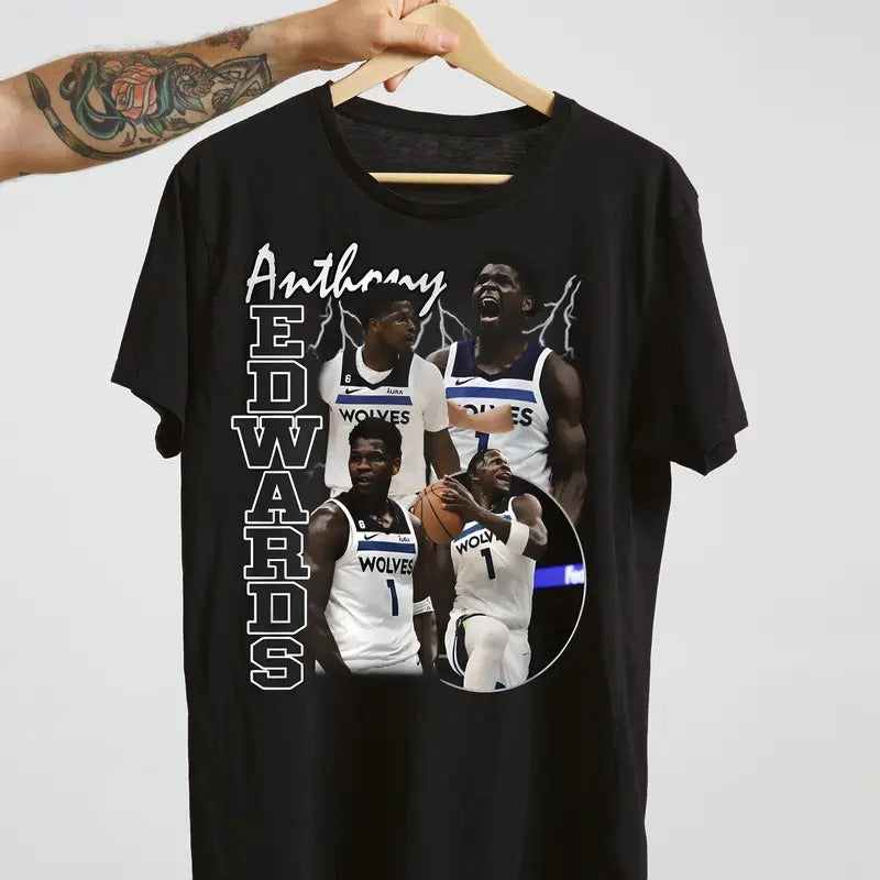 Anthony Edwards Bootleg, Anthony Edwards Shirt, Vintage Minnesota Basketball, Classic 90s Style Gift For Timberwolves...