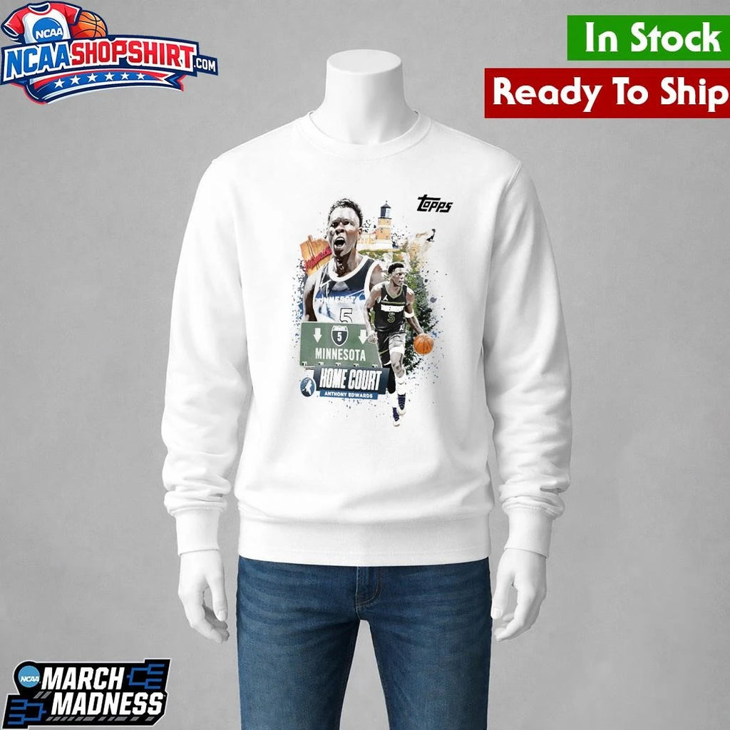 Anthony Edwards Minnesota Timberwolves Topps Home Court Shirt