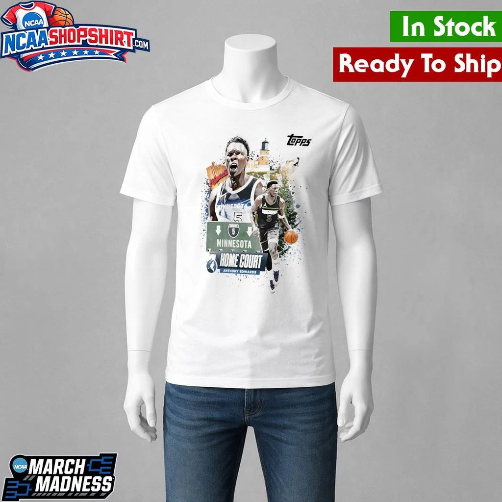 Anthony Edwards Minnesota Timberwolves Topps Home Court Shirt