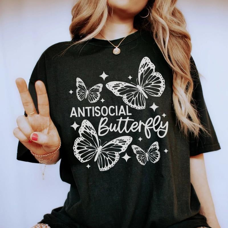 Antisocial Butterfly DTF Transfers - THIS IS NOT A SHIRT Hoodie, Sweatshirt | HypeCrazeTee.com