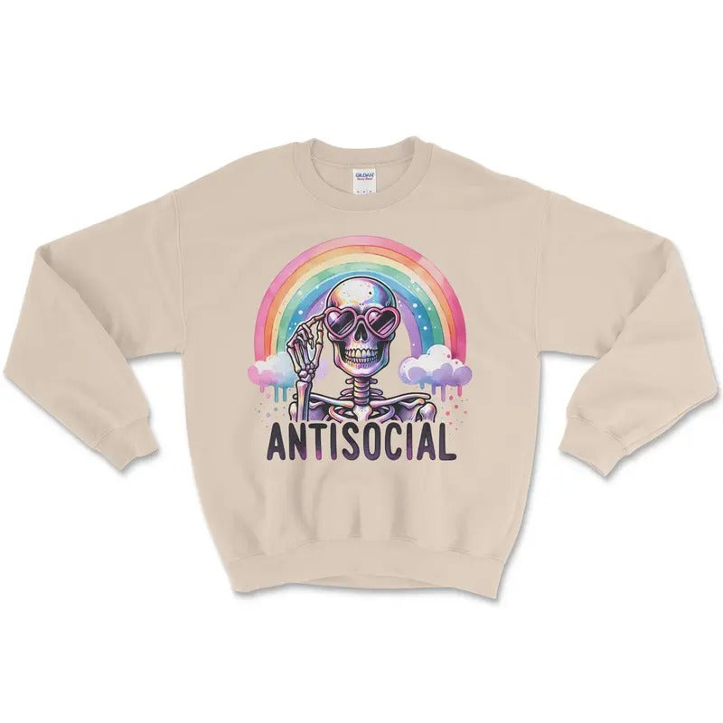 Antisocial Sweatshirt Unisex Casual Classic T-Shirts, Hoodie | HypeCrazeTee.com