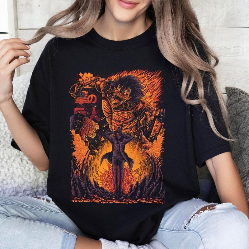 AoT Eren Yeager Attack Titan Tshirt Crewneck Hoodie Comfort Cotton Sweatshirt | HypeCrazeTee.com