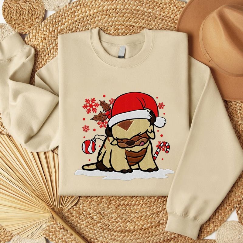 Appa Chipi Embroidery Sweatshirt, Avatar Cartoon Embroidery Shirt, Trending Tee Hoodie | HypeCrazeTee.com