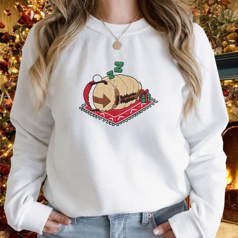 Appa Cute Embroidered Sweatshirt, Avatar Character Movie T-Shirt, Funny Christmas Tee, Sky Bison Appa Sweatshirt Hoodie