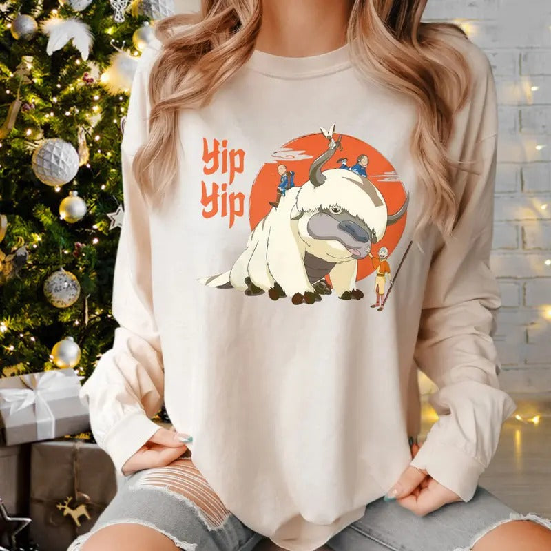 Appa Yip Yip Graphic Tshirt, Character Avatar Sweatshirt, The Last Airbender Avatar Movie Tee Hoodie | HypeCrazeTee.com
