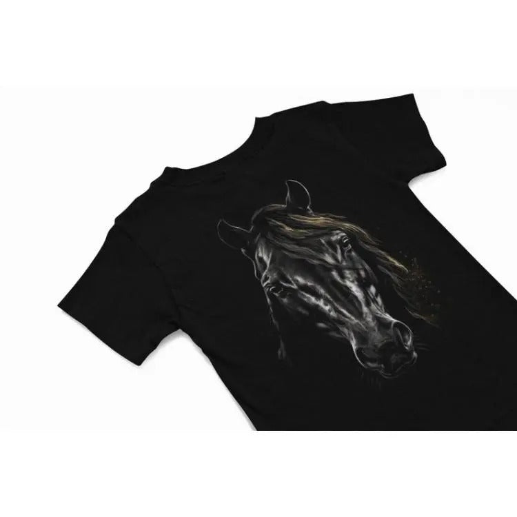 Arabian Horse T-Shirt, Back Stallion Horse Graphic tee, Cute animal Tee, Stallion, Equestrian t shirt, Horse lover gift,...