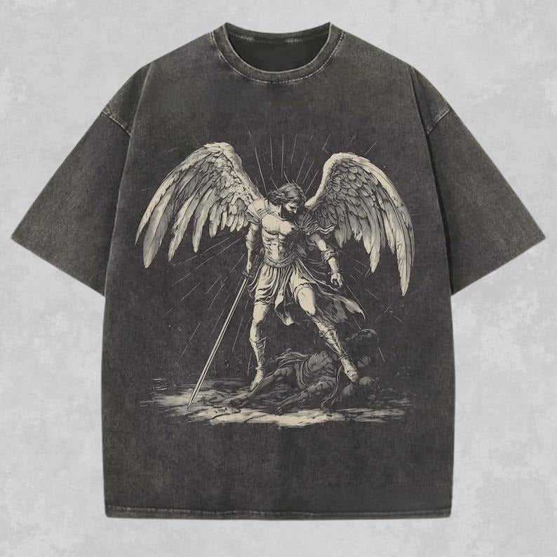 Archangel Michael Shirt Christian Streetwear Religious Gift for Him or Her Faith Apparel Comfort Tee Church Wear Catholic...