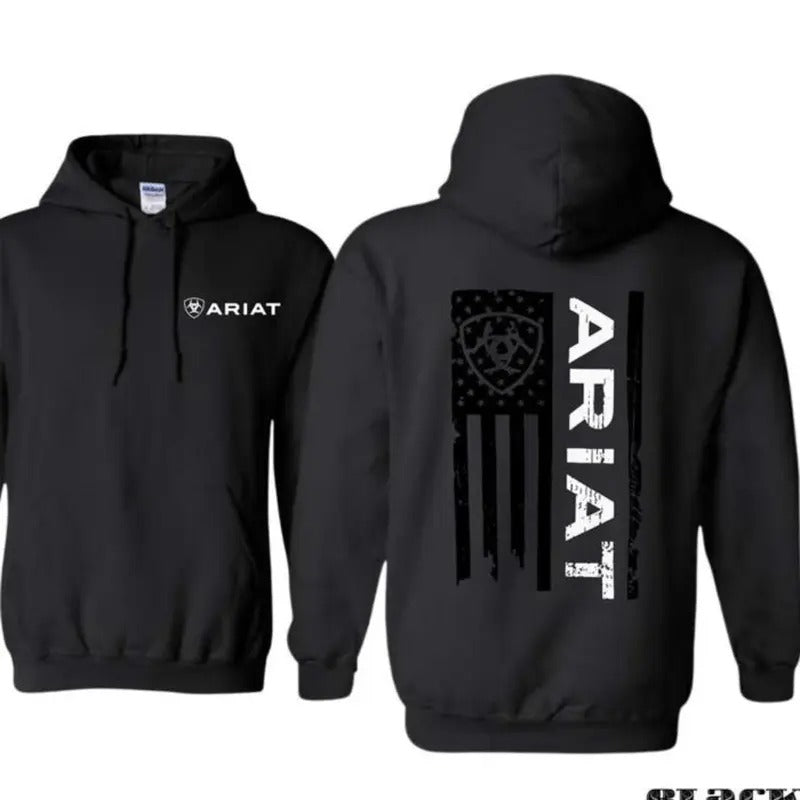Ariat Hoodie, American Flag Hoodie, Classic Patriotic Pullover with Bold Western-Inspired Design, Cozy Unisex Hoodie...