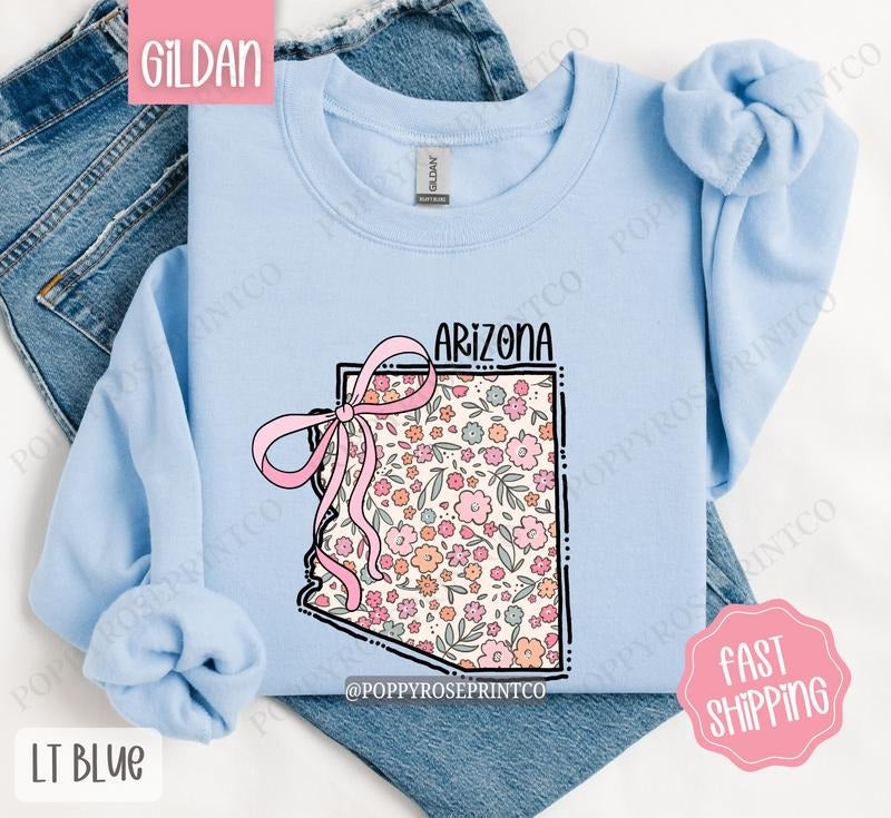 Arizona Floral Sweatshirt, Cute Arizona Sweatshirt, Arizona State Sweatshirt T-Shirts, Hoodie | HypeCrazeTee.com
