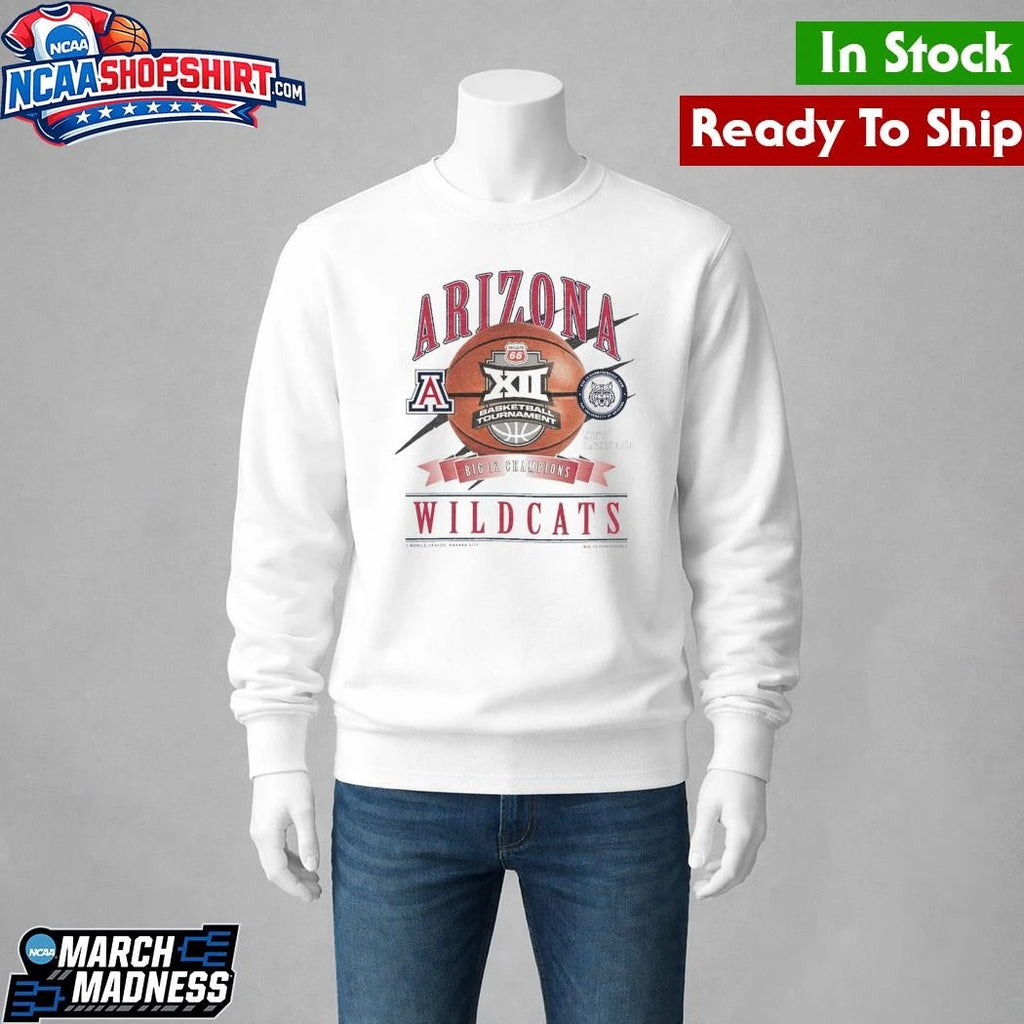 Arizona Wildcats 2026 Big 12 Men’s Basketball Tournament Champions Locker Room Shirt